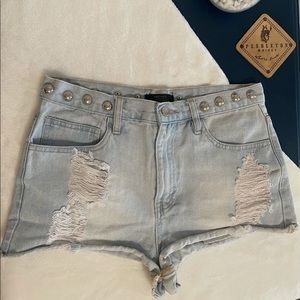 Studded Denim Shorts